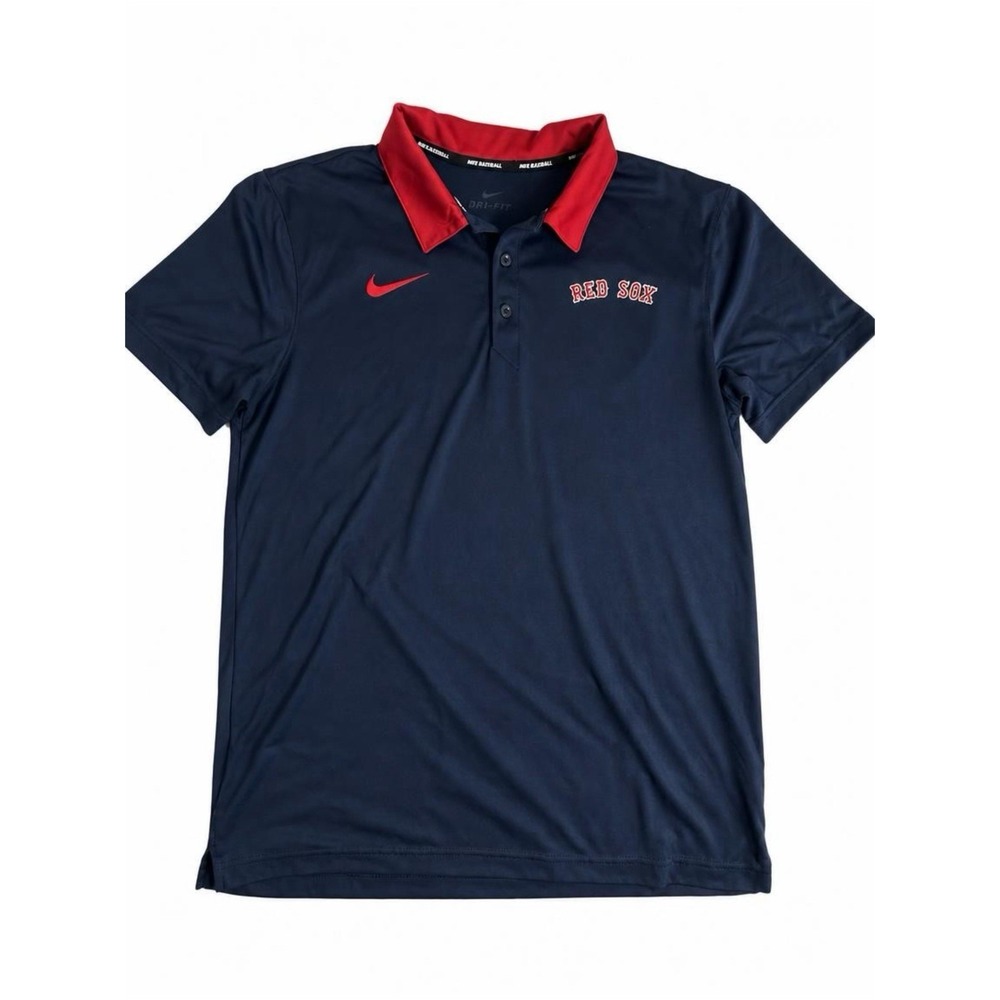 Boston Red Sox MLB Baseball Dri Fit Nike Sports Polo Golf Shirt Adult Sz Large
